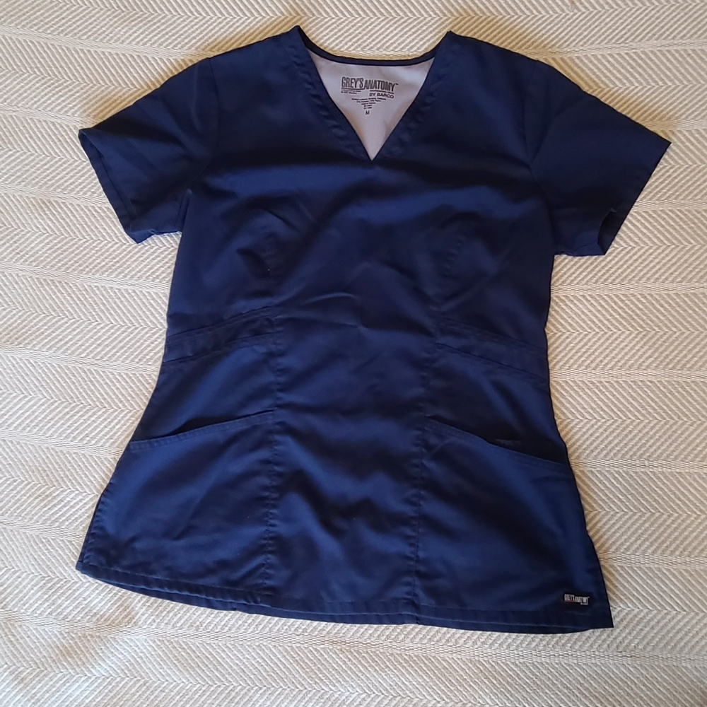 Grey's Anatomy Navy Blue Mia V-Neck Scrub Top
